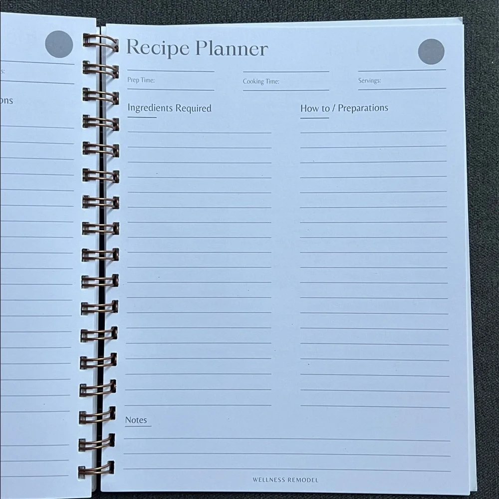 Wellness Remodel daily planner/notepads